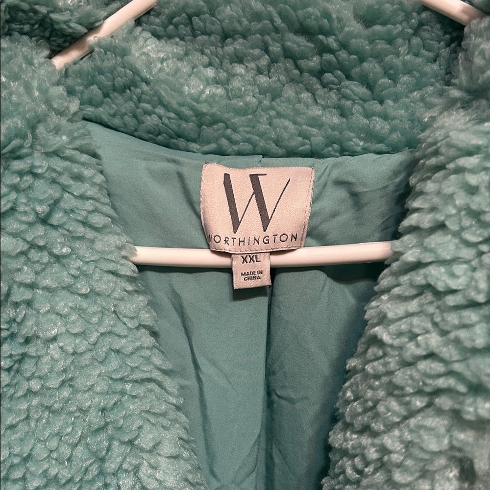 Worthington Mint Green Teddy Coat - Picture 3 of 10